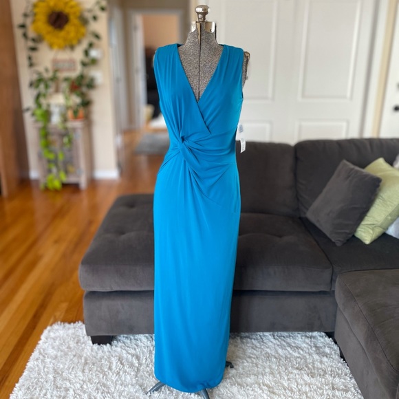Chaps Dresses & Skirts - CHAPS BLUE MAXI DRESS WITH CINCHED WAIST
